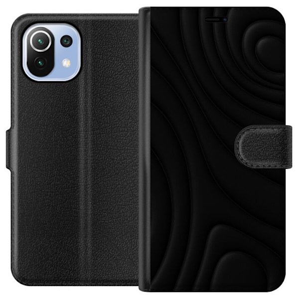 Xiaomi Mi 11 Lite Tegnebogsetui Sorte Bølger