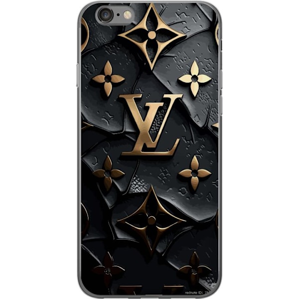 Apple iPhone 6 Gennemsigtig cover Louis Vuitton Mørk Tilstand Design Sort Luksus Stil Mode Populær Grafisk Mønster Modeikon Luksusmærke