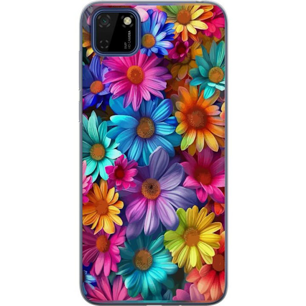 Huawei Y5p Genomskinligt Skal Gerbera Blommor Färgglad Dekor Blommotiv Populärt Heminredning Färg Rik Väggkonst Design