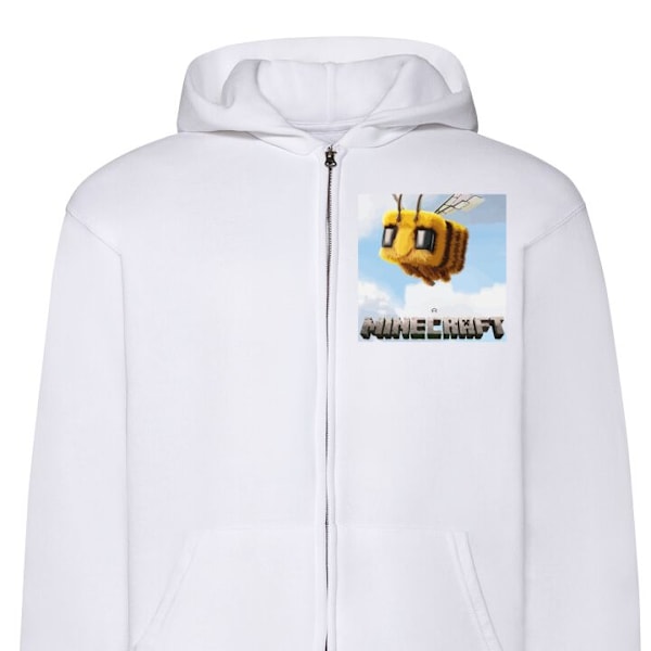 Zip-Hoodie | Huvtröja med Dragkedja för Vuxna A Minecraft Movie vit M