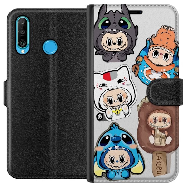 Huawei P30 lite Lompakkokotelo Labubu hahmokokoelma - Pop Mart