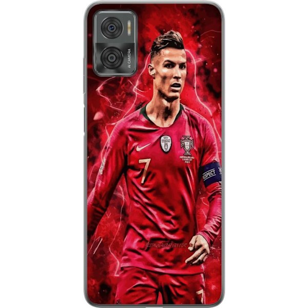Motorola Moto E22i Gjennomsiktig deksel Ronaldo Ferdigheter - CR7 Design for Ekte Supportere