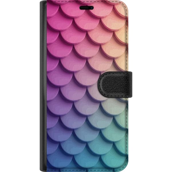 Kompatibel Tegnebogsetui til Samsung Galaxy A32 5G Skaligt pastelpattern med bløde overlappende former i lyserøde, lilla og blå nuancer, der skaber e