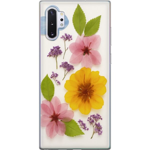 Samsung Galaxy Note10+ Gjennomsiktig deksel Pressede blomster