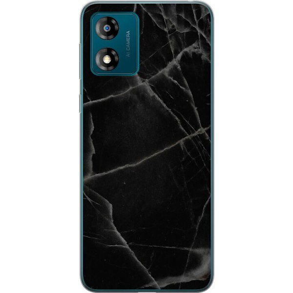 Motorola Moto E13 Gennemsigtig cover Sort marmor