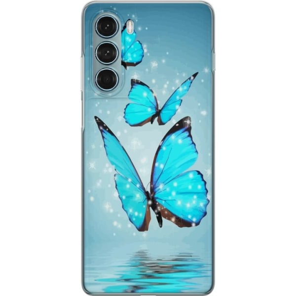 Motorola Moto G200 5G Gennemsigtig cover Glitrende Sommerfugle