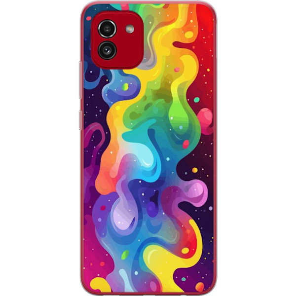 Samsung Galaxy A03 Genomskinligt Skal Color Splash Abstrakt Konst Design Färgstarkt Mönster Modern Populär Väggkonst Grafiskt Trend