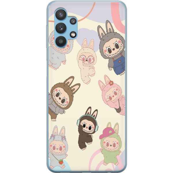 Samsung Galaxy A32 5G Läpinäkyvä kuori Labubu Pop Mart Kokoelma Motiivi Figuuri Kokoelma Suunnittelu Suosittu Taidelelu Pop Mart Luova Graafinen