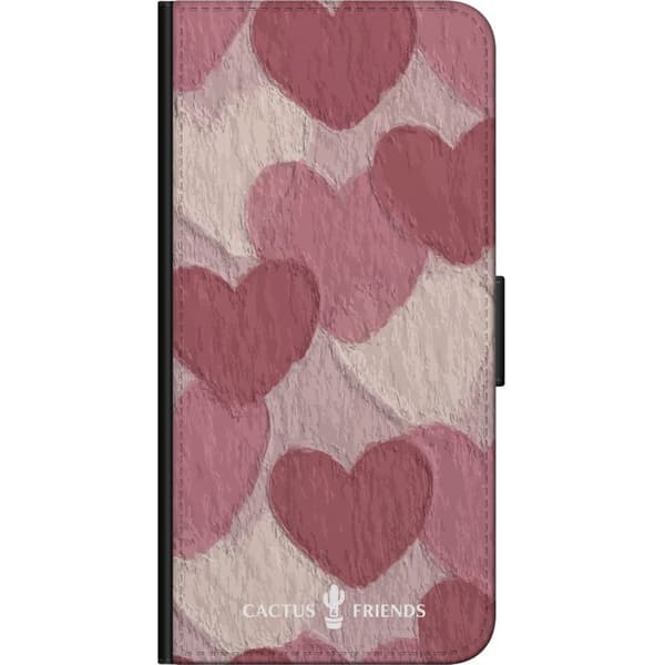 Kompatibel Tegnebogsetui til OnePlus 9 Pro Cactus and Friends - Blush papirhjerter