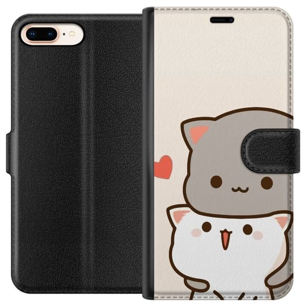 Kompatibelt Plånboksfodral till Apple iPhone 8 Plus Kawaii Kärlek