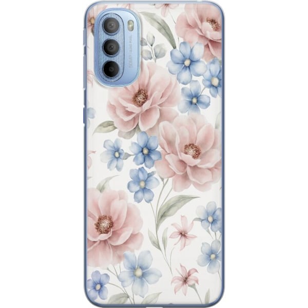 Motorola Moto G31 Genomskinligt Skal Romantiska blommor