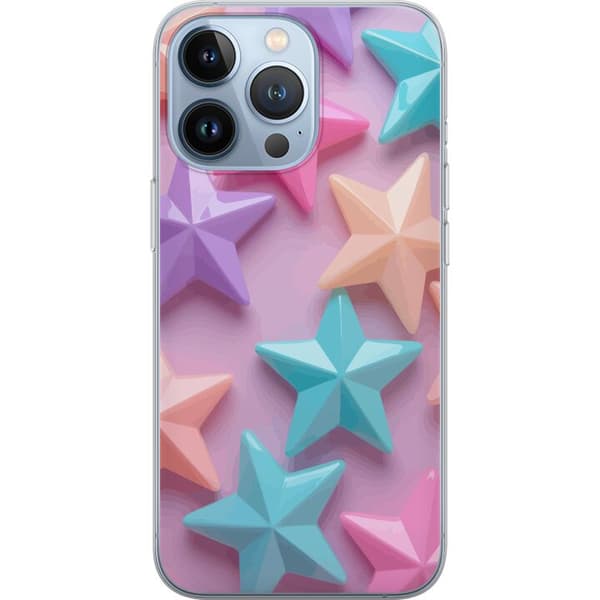 Kompatibel Mobilcover til Apple iPhone 13 Pro Pastelfarvede stjerner i blødt design