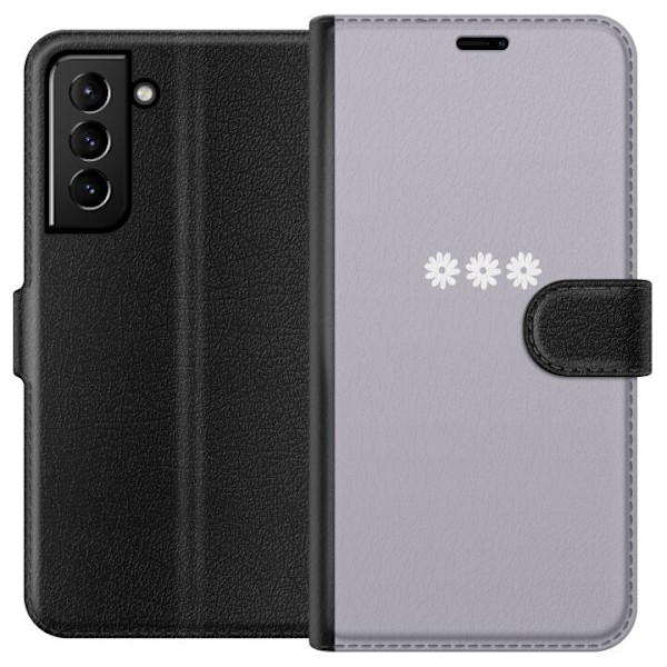 Samsung Galaxy S21+ 5G Tegnebogsetui Lilla Blomminimalisme - s