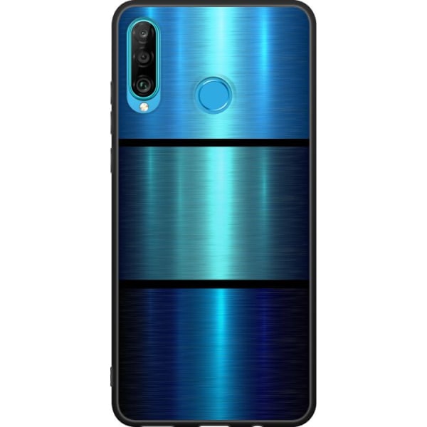 Huawei P30 lite Sort cover Blå Metallic Striber