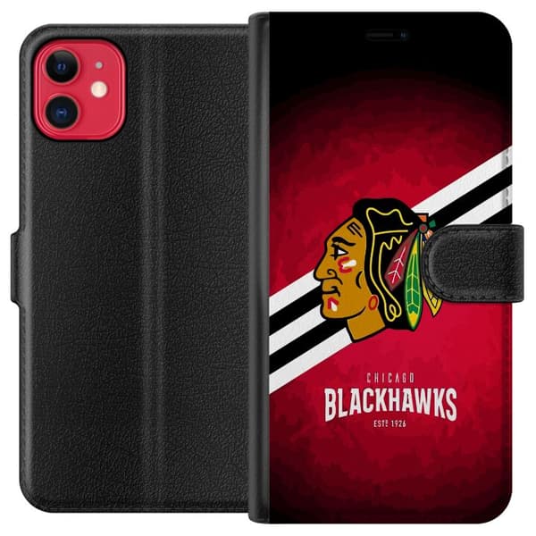 Kompatibel Tegnebogsetui til Apple iPhone 11 Chicago Blackhawks (NHL)