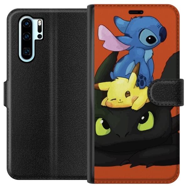 Kompatibelt Lommeboketui til Huawei P30 Pro Lilo og Stitch