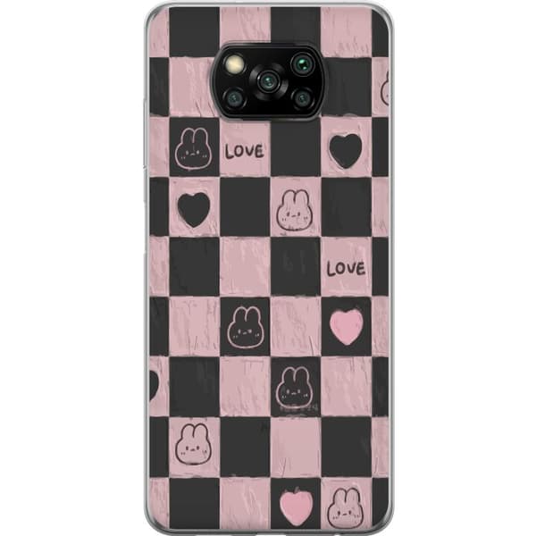 Kompatibel Mobilcover til Xiaomi Poco X3 NFC Sort og pink