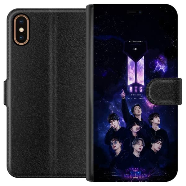 Kompatibel Tegnebogsetui til Apple iPhone X BTS lilla