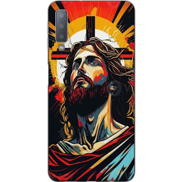 Samsung Galaxy A7 (2018) Läpinäkyvä kuori Jeesus ja Kortti