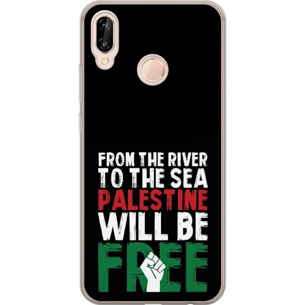 Huawei P20 lite Genomskinligt Skal Free Palestine – politiskt statement med kraftfullt grafiskt uttryck