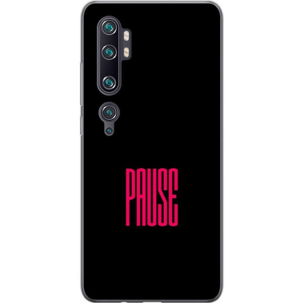Kompatibelt Mobilskal till Xiaomi Mi Note 10 Pro Pause text svart
