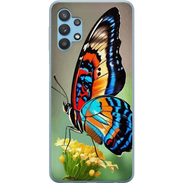 Samsung Galaxy A32 5G Genomskinligt Skal Fjäril Natur Sommar Motiv Vingar Färgstark Design Populär Dekor Grafiskt Exotiskt Tema
