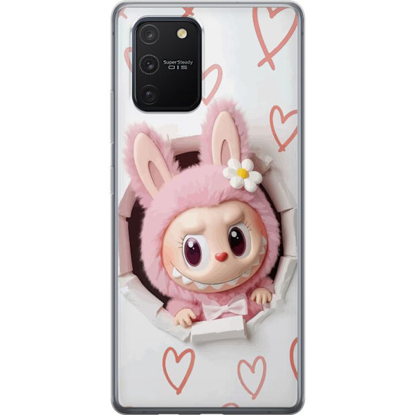 Samsung Galaxy S10 Lite Läpinäkyvä kuori Labubu Sydän Taustakuva Pop Mart Rakkausteema Hahmodesign Suosittu Motiivi Keräilytaideteossarja