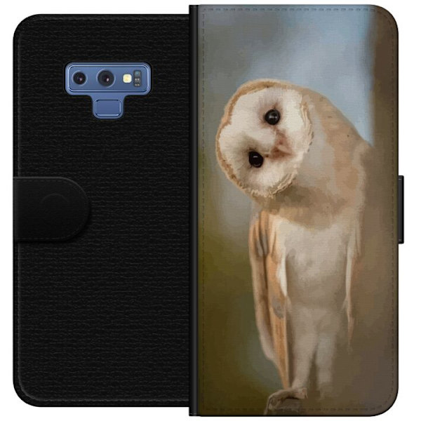 Samsung Galaxy Note9 Tegnebogsetui Ugle Nysgerrig Blik Fuglemotiv Skov Natur Grafisk Design Populært Motiv Dyr Tema Dekoration