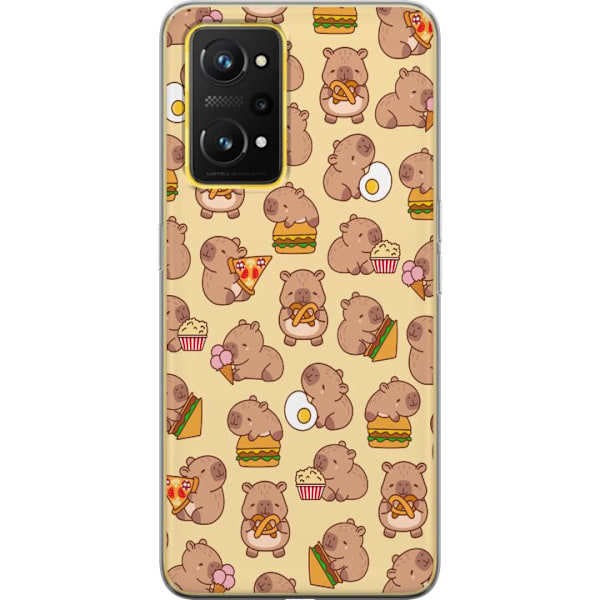 Realme GT Neo 3T Läpinäkyvä kuori Kawaii capybara puhelinkotelo useilla söpöillä hahmoilla