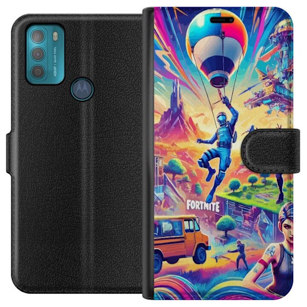 Motorola Moto G50 Lompakkokotelo Fortnite vs Minecraft