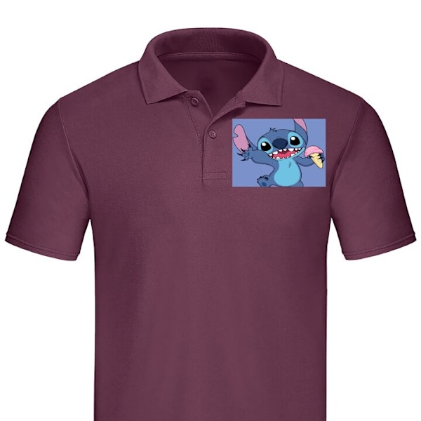 Poloshirt til Voksen | Elegant Poloshirt Søm Bordeaux Stor