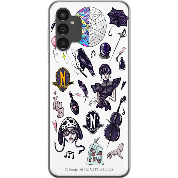 Samsung Galaxy A04s Genomskinligt Skal Wednesday Stickers