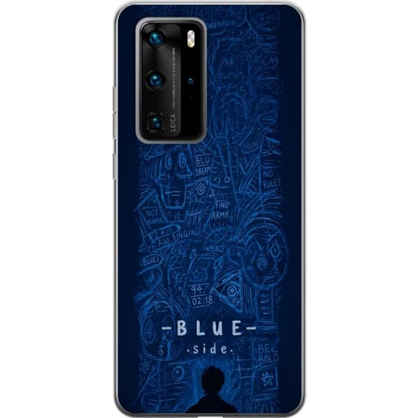 Kompatibelt Mobilskal till Huawei P40 Pro Blue Side illustration blå