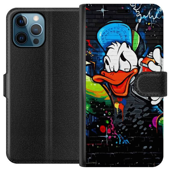 Apple iPhone 12 Pro Lompakkokotelo Kalle Anka Graffiti Disney Design Hauska Lasten Motiivi Väri Graafinen Suosittu Sarja Ikoninen Disney-hahmo
