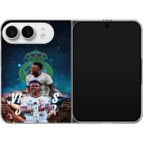 Kompatibel Mobilcover til Apple iPhone Duo Vinícius Júnior under stjernehimmel - fodboldcollage på mørkeblå baggrund blå