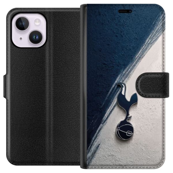 Kompatibelt Lommeboketui til Apple iPhone 14 Plus Tottenham Hotspur-emblemet i minimalistisk mørk design blå