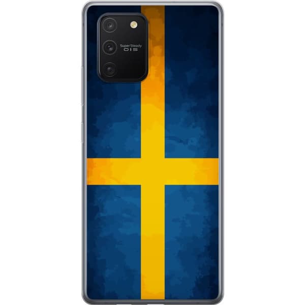 Kompatibelt Mobilskal till Samsung Galaxy S10 Lite Svenska flaggan blå