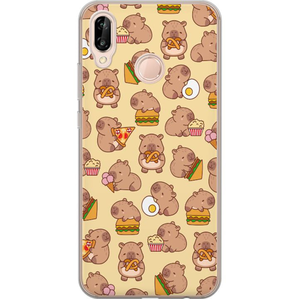 Huawei P20 lite Läpinäkyvä kuori Kawaii capybara puhelinkotelo useilla söpöillä hahmoilla