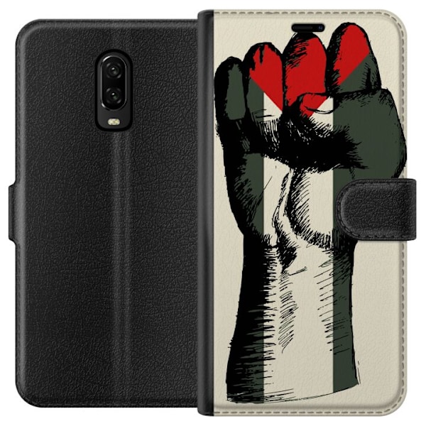 OnePlus 6T Lommeboketui Hand knyttet i Palestinas farger - kra