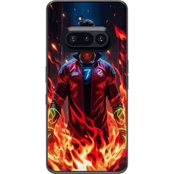 Nothing Phone (3a) Läpinäkyvä kuori Ronaldo Inferno - jalkapallolegenda liekeissä