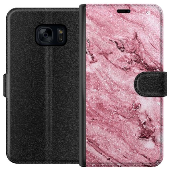 Samsung Galaxy S7 Lompakkokotelo Glitteri Marmori