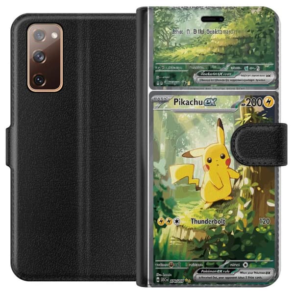 Kompatibel Tegnebogsetui til Samsung Galaxy S20 FE Pikachu grøn