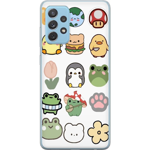 Samsung Galaxy A72 5G Genomskinligt Skal Kawaii Friends – söta figurer i japansk stil
