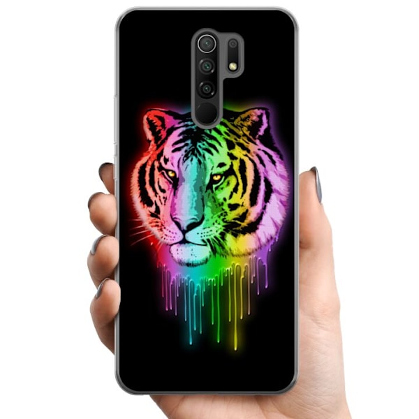 Xiaomi Redmi 9 TPU Matkapuhelimen kuori Neon Tiikeri