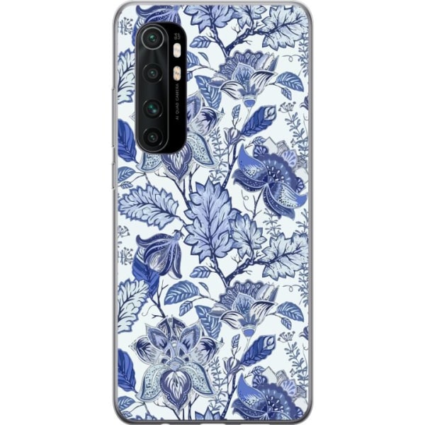 Xiaomi Mi Note 10 Lite Gennemsigtig cover Blomster Blå...