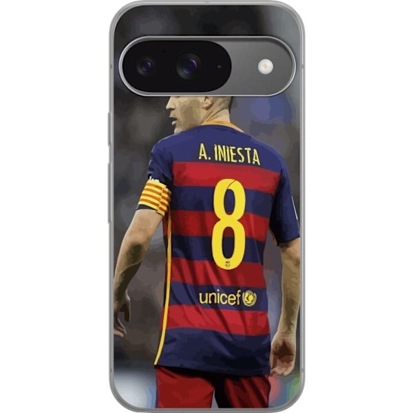 Google Pixel 9 Läpinäkyvä kuori Andrés Iniesta (FC Barcelo