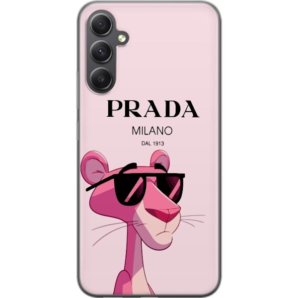 Samsung Galaxy A15 5G Läpinäkyvä kuori Prada Ruusupantteri