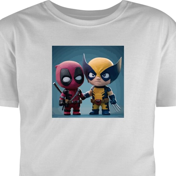 Børne T-shirt | Behagelig T-shirt til Børn Deadpool & Wolver grå 5-6 År