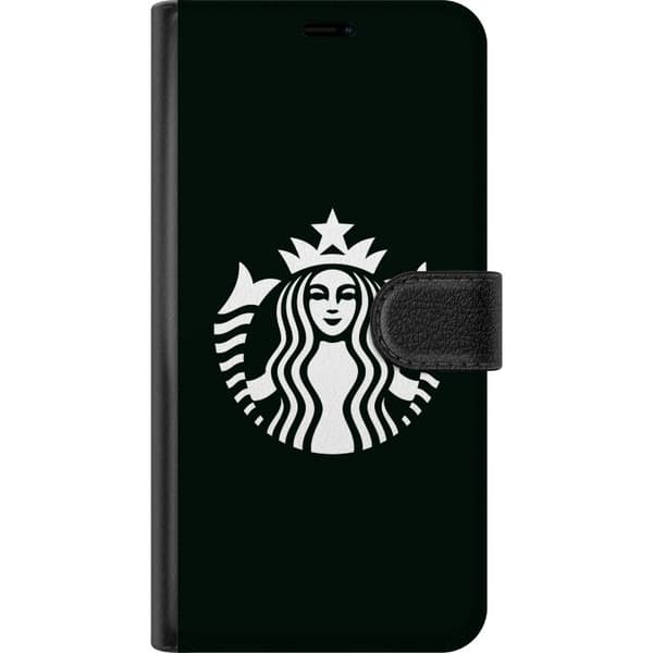 Kompatibel Tegnebogsetui til Apple iPhone 12 Pro Max Minimalistisk hvidt havfruesymbol med krone mod mørkegrøn baggrund grøn