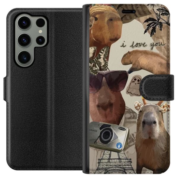 Kompatibelt Plånboksfodral till Samsung Galaxy S23 Ultra Capybara